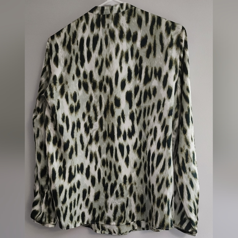 Lisa Rinna Collection Blouse Green and White Size XS - Picture 5 of 7